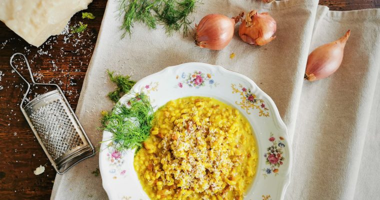 ORZOTTO CON CURCUMA, PANCETTA E STRACCHINO